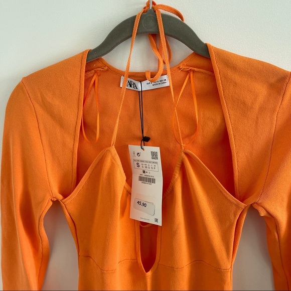 ZARA CUT OUT KNIT BODYSUIT Size Small - Picture 6 of 8